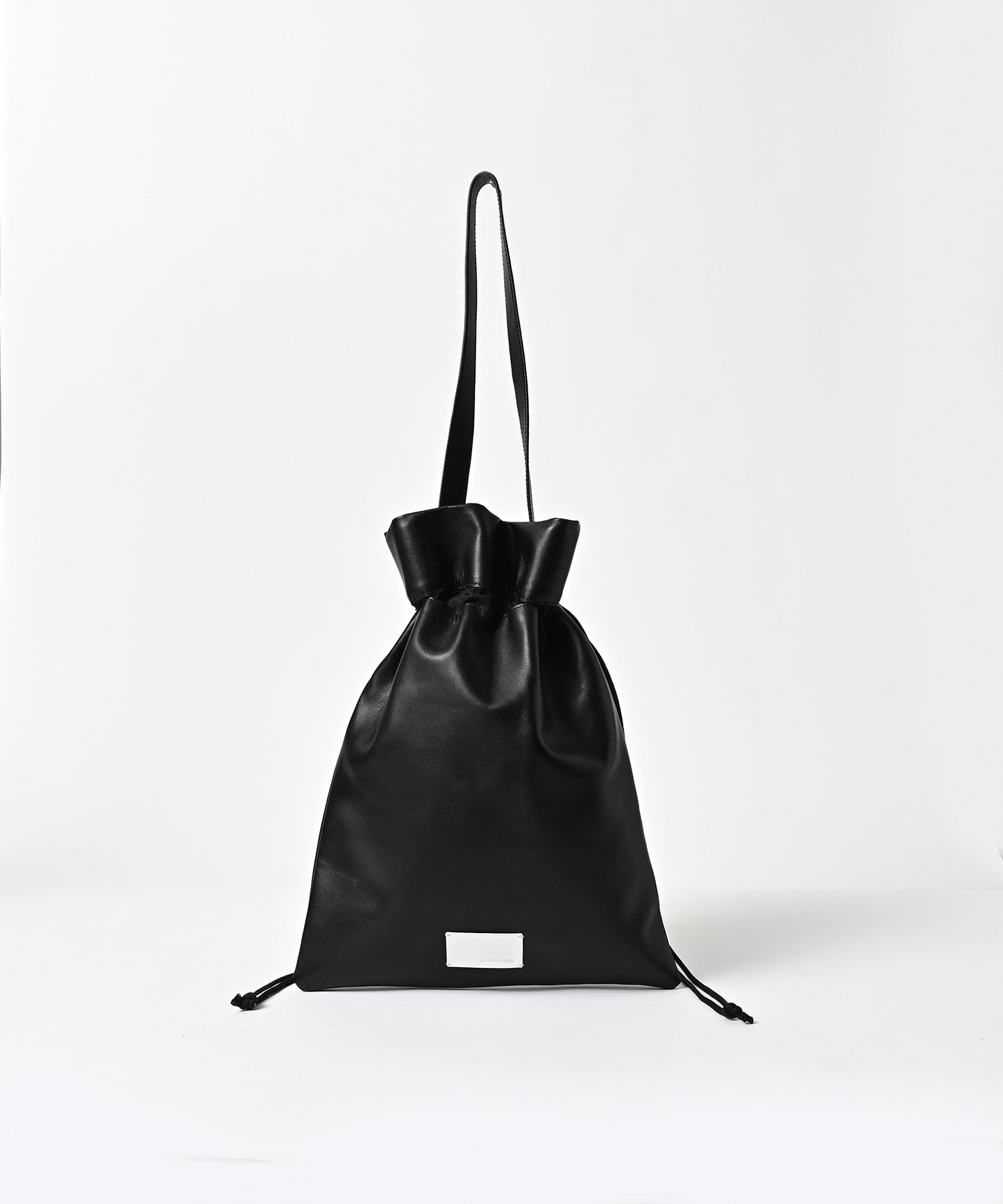 water repellent leather medium  drawstring bag