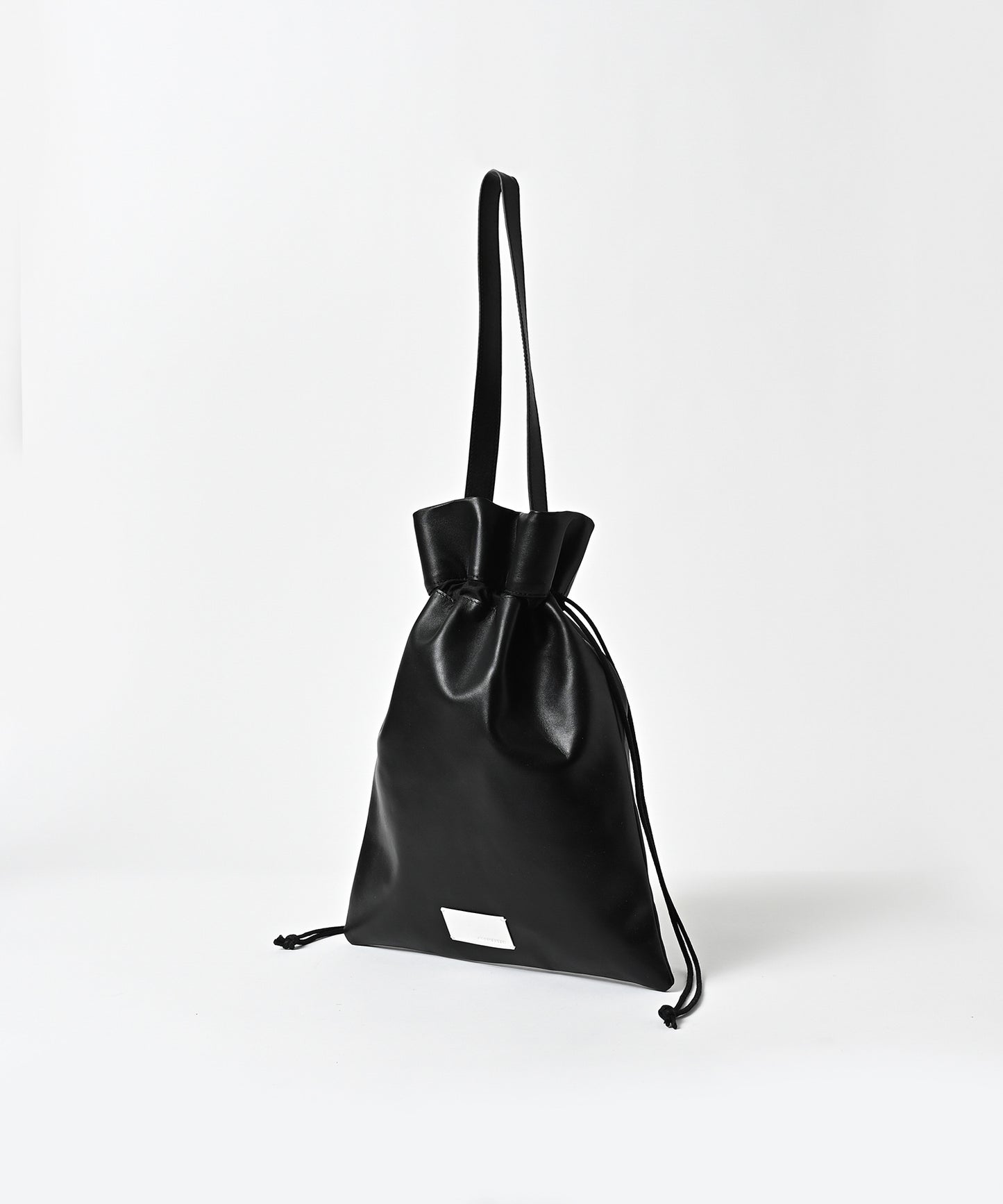 water repellent leather medium  drawstring bag