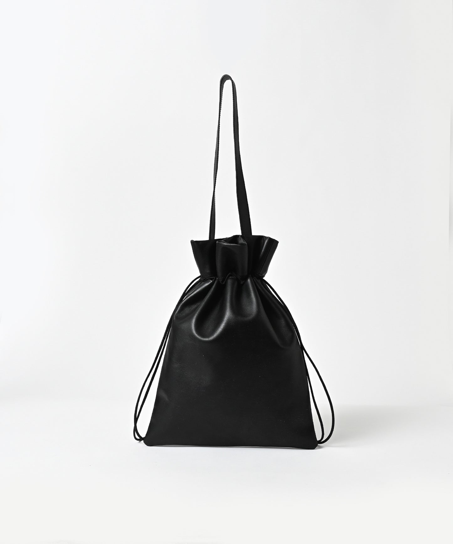 water repellent leather medium  drawstring bag