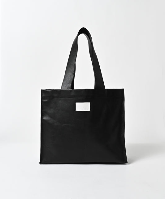 water repellent leather medium tote bag
