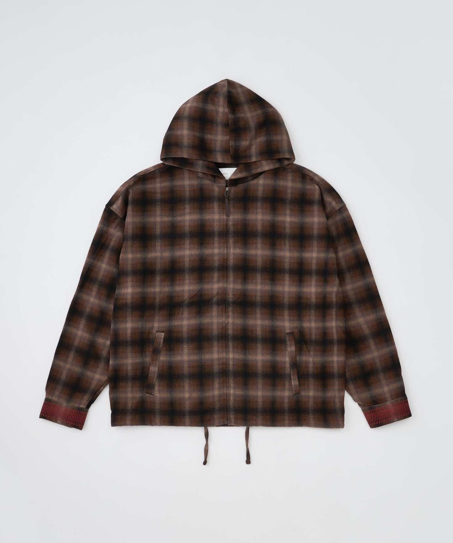 【予約】brushed shade ombrecheck zip parka