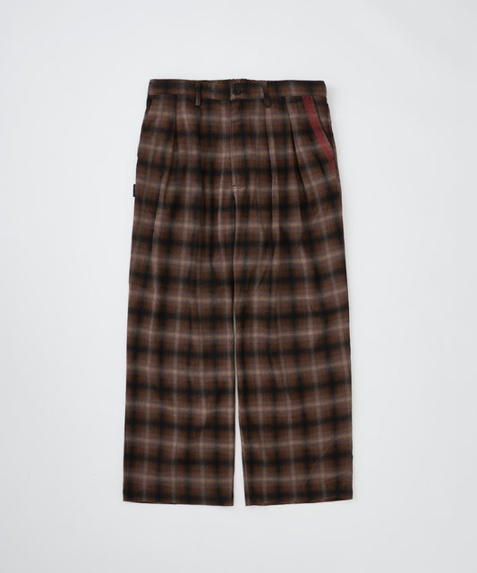 【予約】brushed shade ombrecheck easytrouser