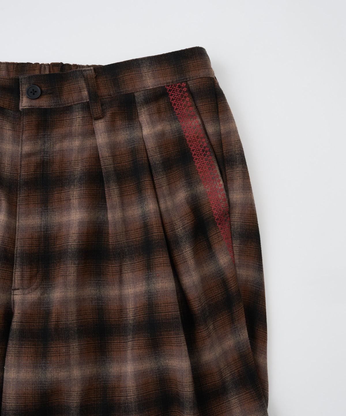 【予約】brushed shade ombrecheck easytrouser