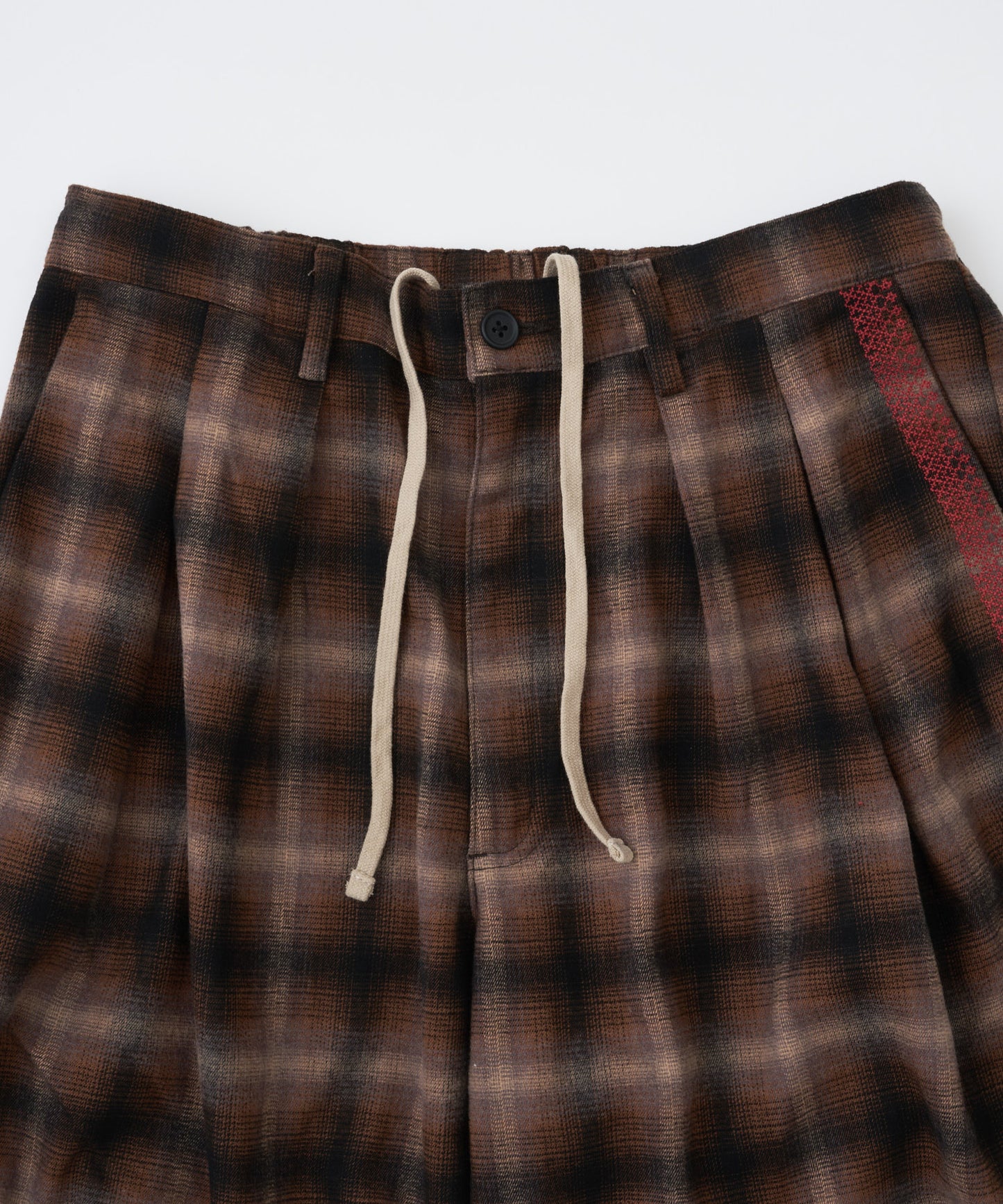 【予約】brushed shade ombrecheck easytrouser