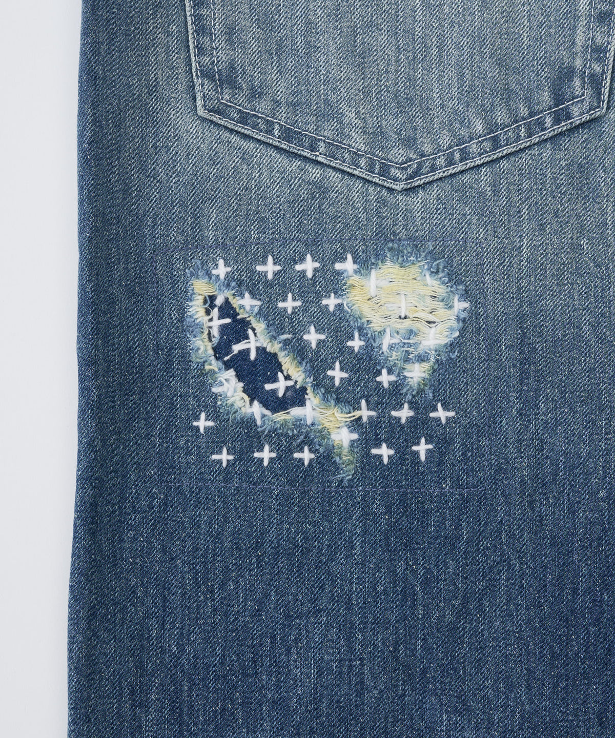 【予約】repaired trace selvedge washed denim
