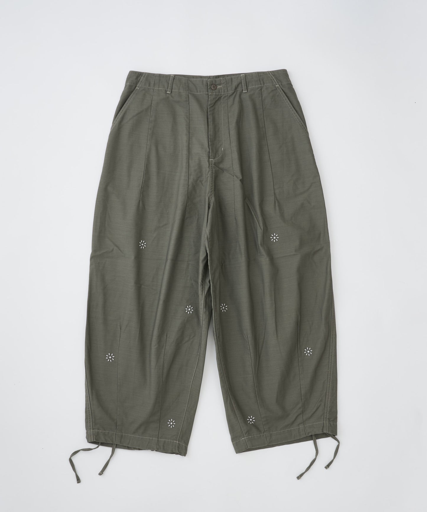 【予約】studded rough backsatin  wide military pant