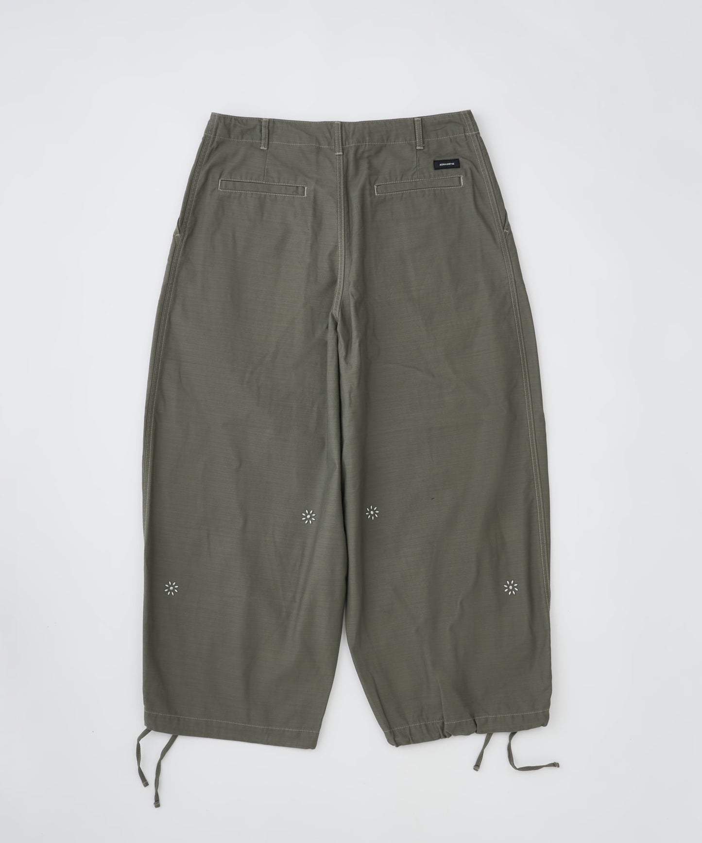 【予約】studded rough backsatin  wide military pant