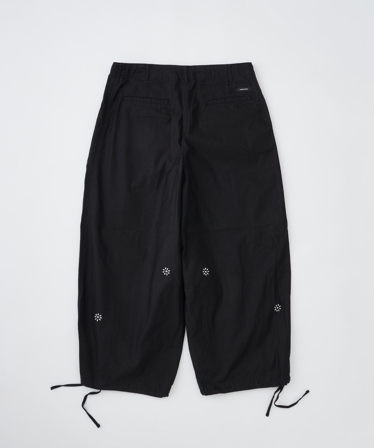 【予約】studded rough backsatin  wide military pant