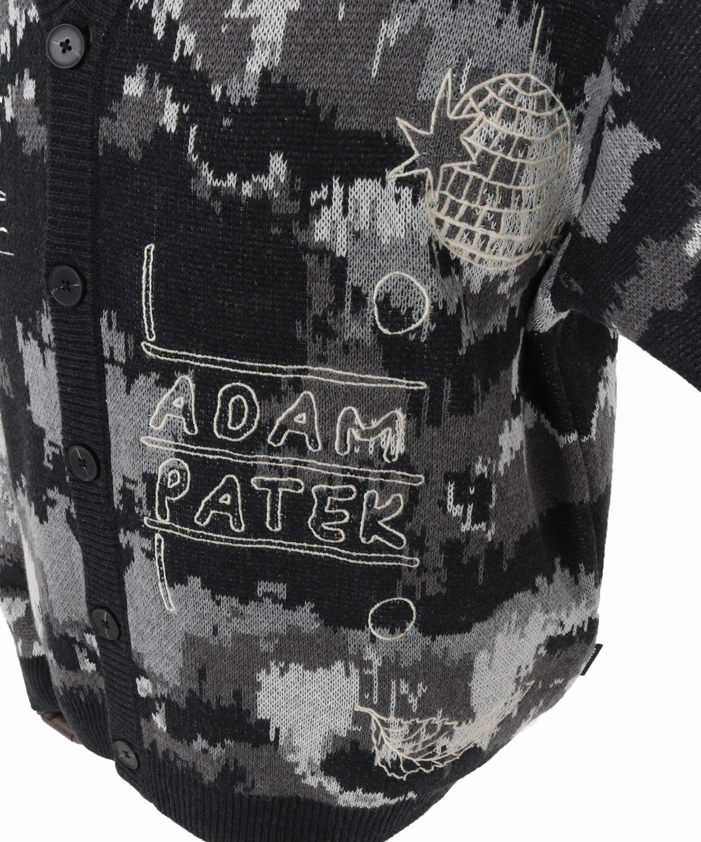 mad embroidered fade knit cardigan