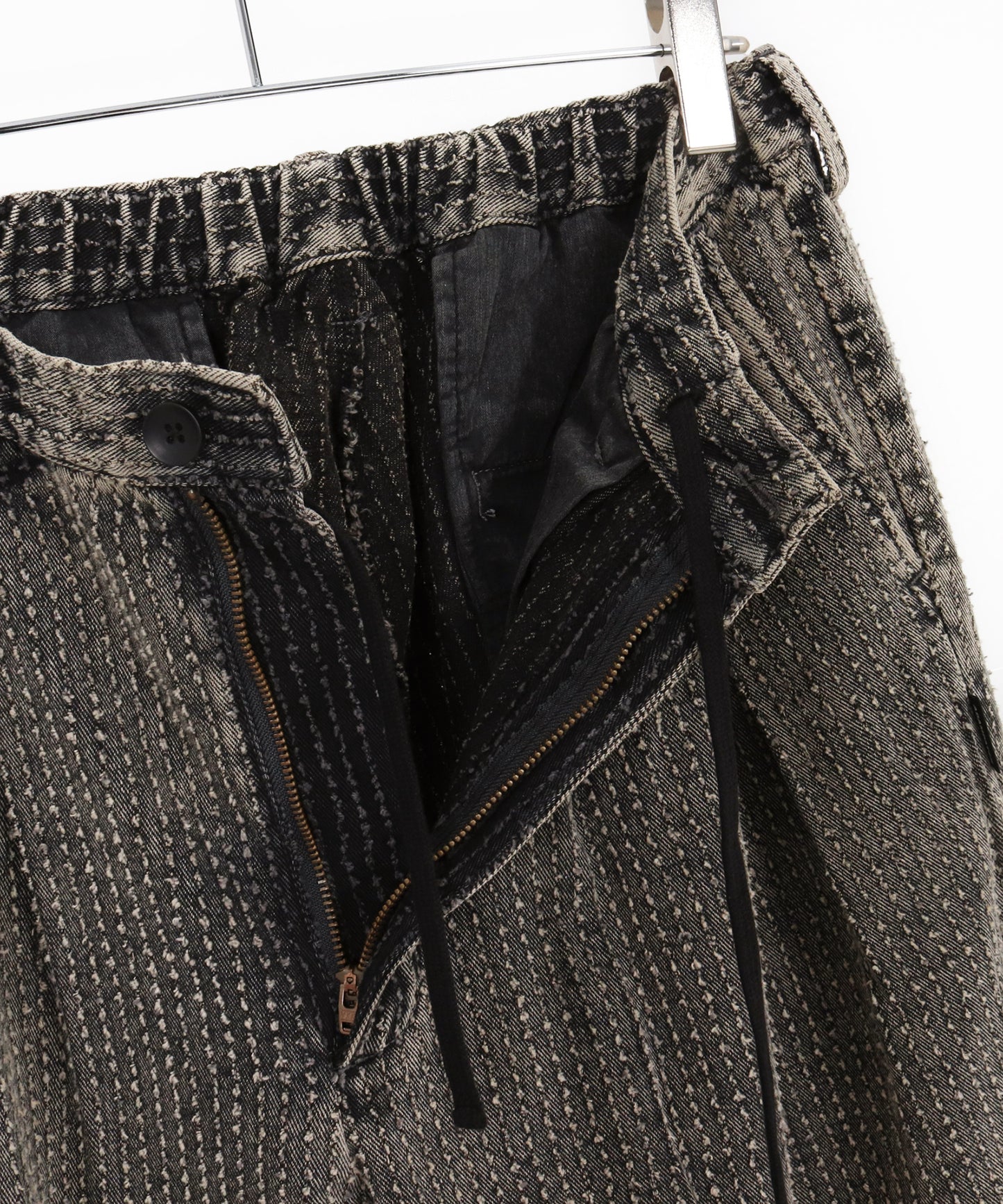 needle stripe denim wide pants