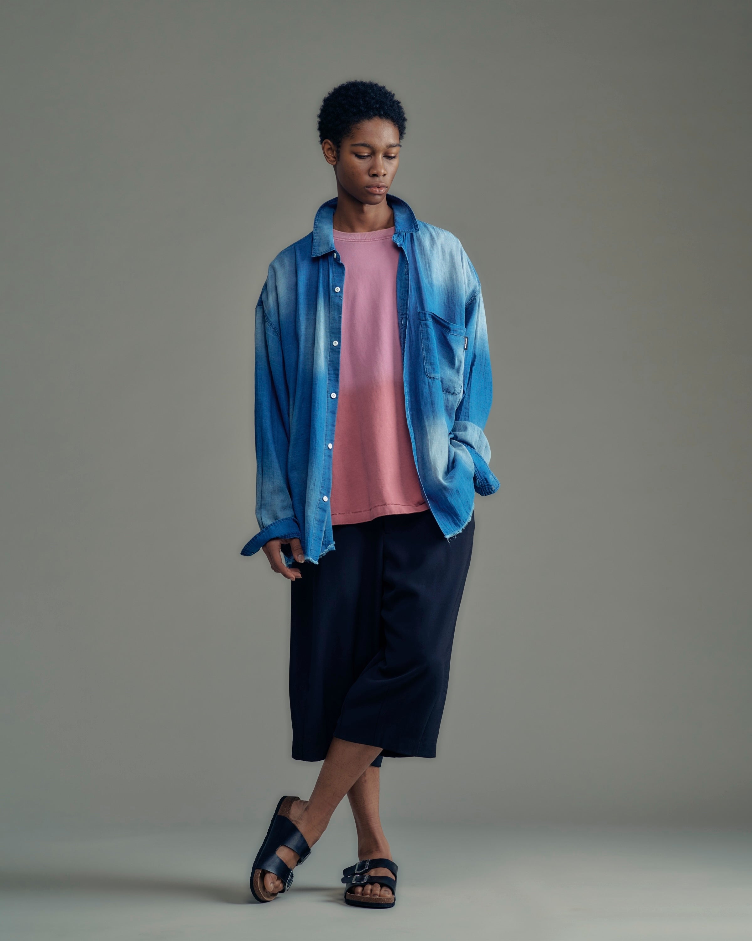 twill cropped wide easy trousers – ADAMPATEK