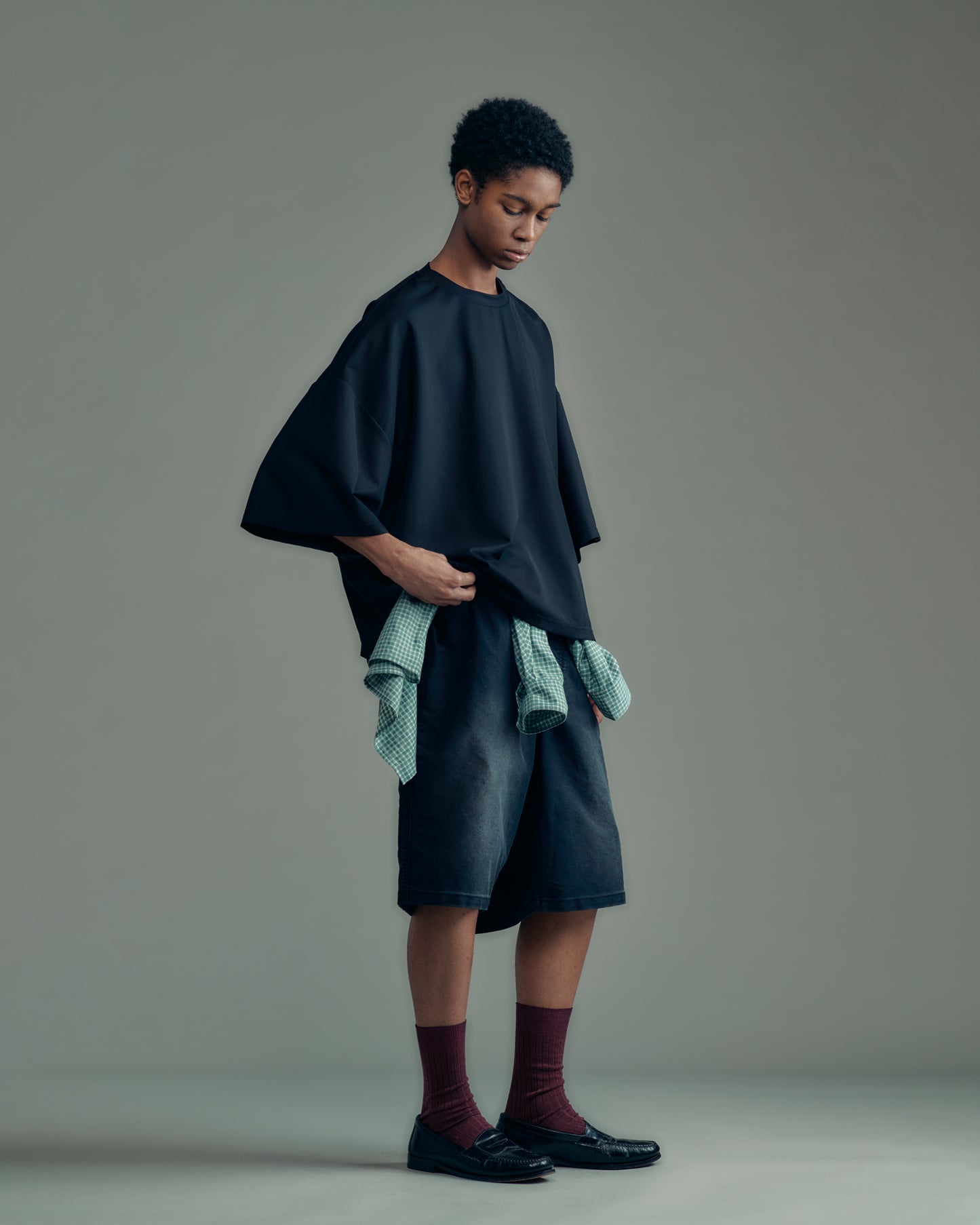 blasted light moleskin wide shorts