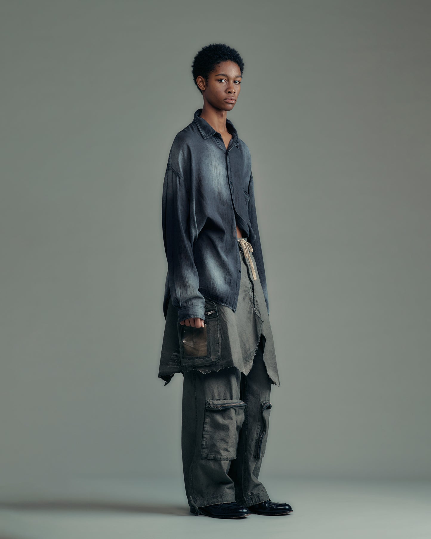 aging sheer denim  shirt