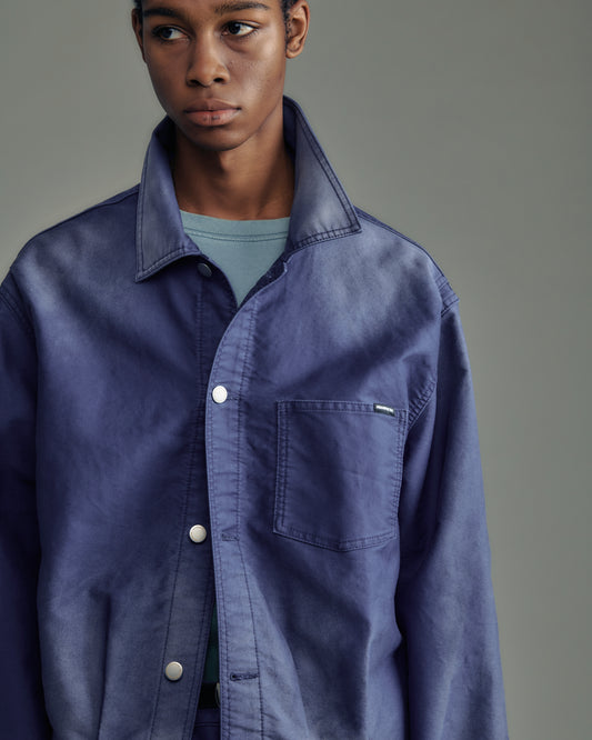 blasted light moleskin short length collared jacket