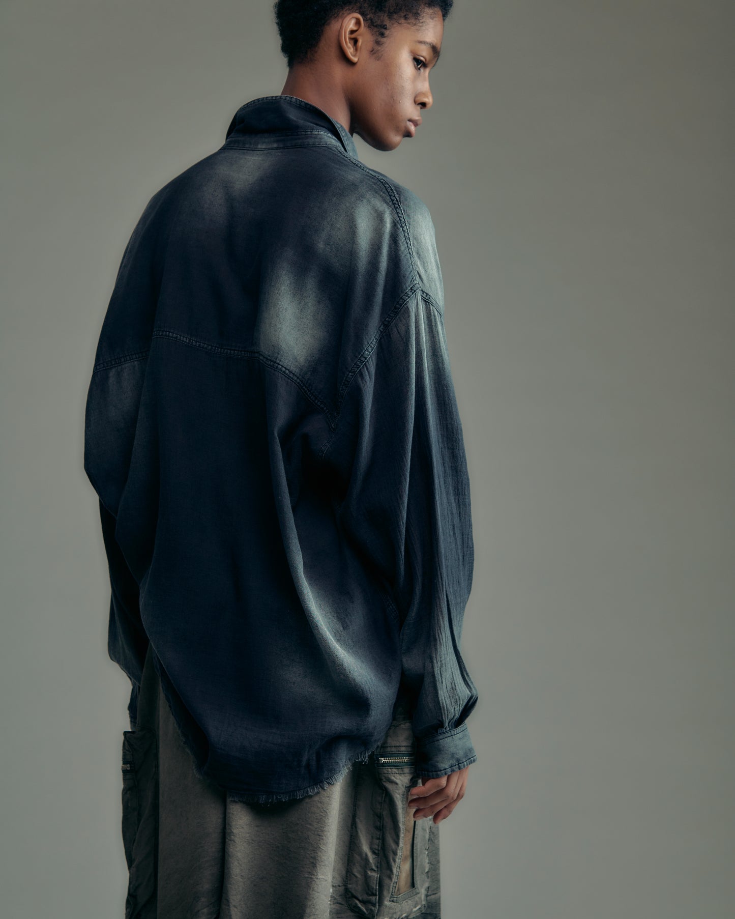 aging sheer denim  shirt