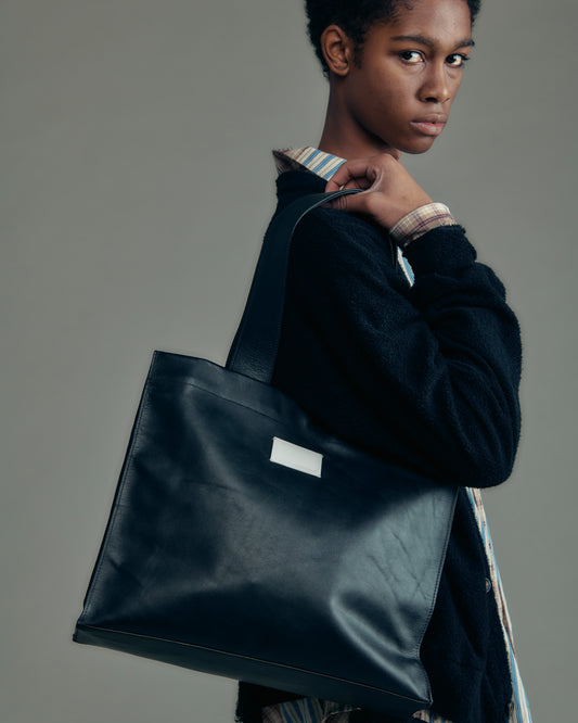water repellent leather medium tote bag