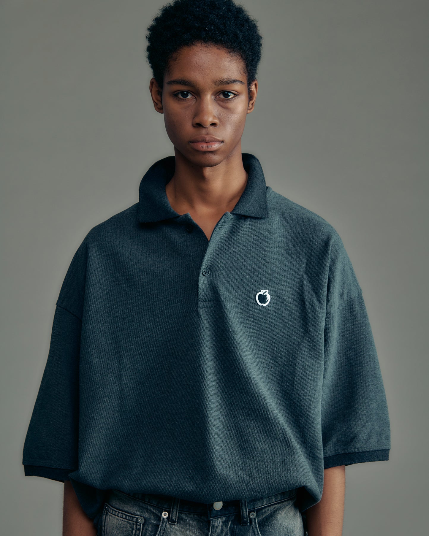 BITE APPLE patch polo shirt