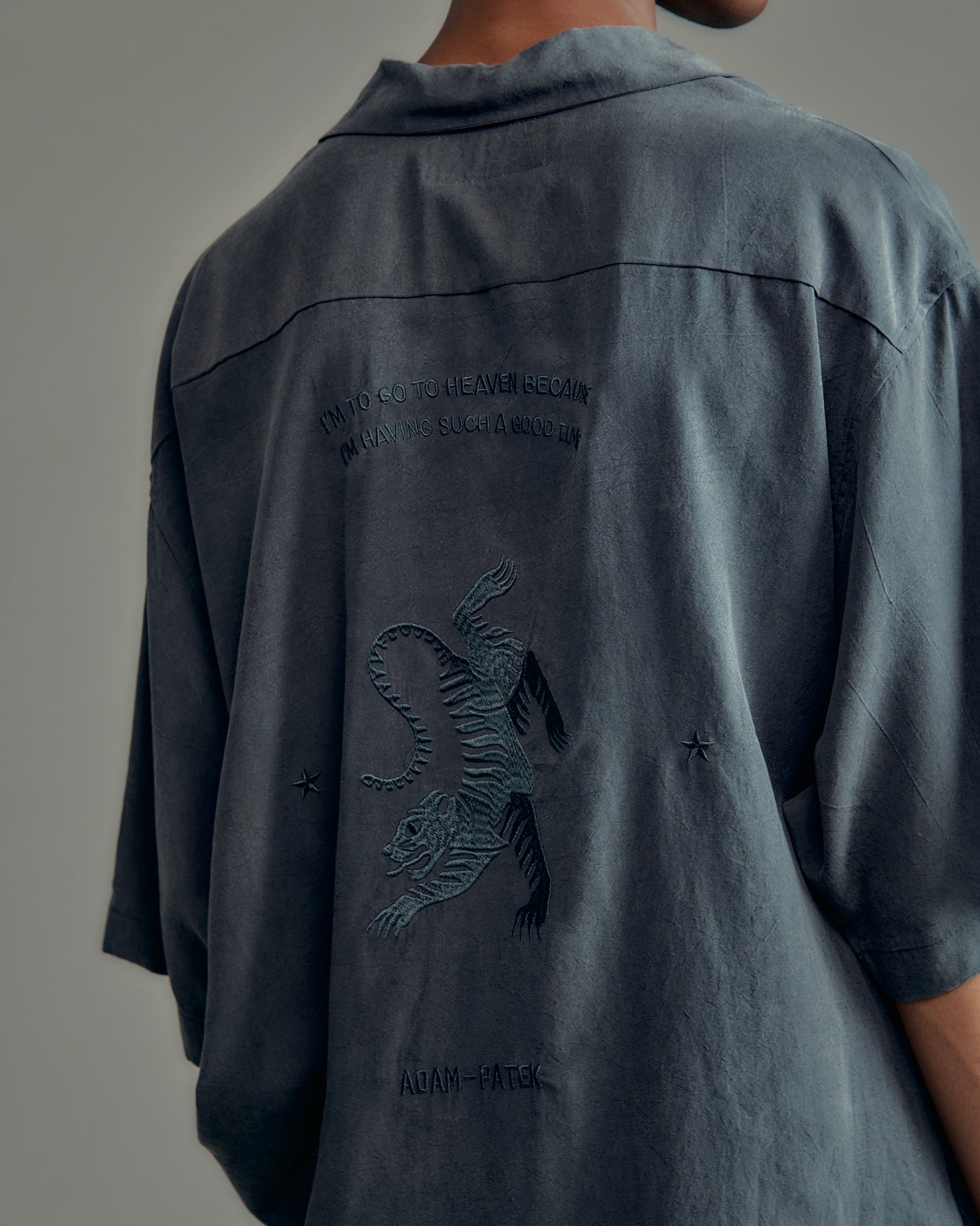 tiger embroidery short sleeve shirt