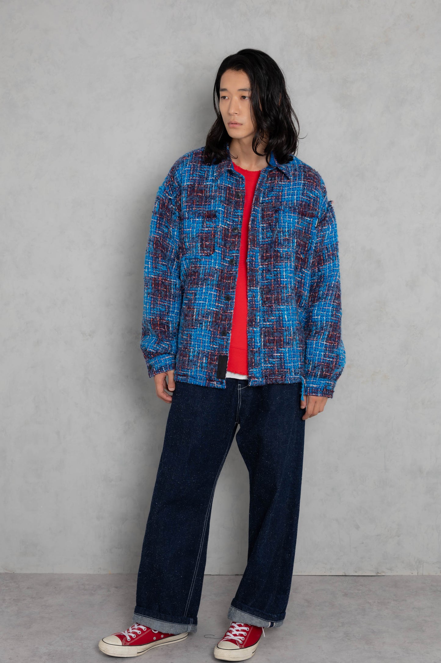 tweed damage looose shirt_AP2425014_アウター