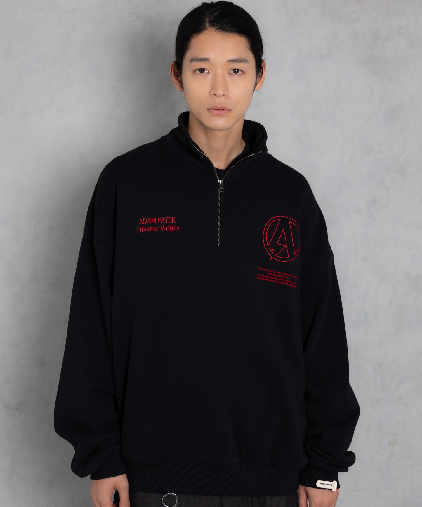 logo half zip stand pullover_AP2424007_トップス
