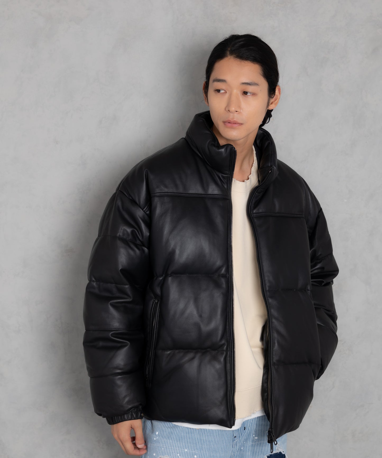 leather looose down jacket_AP2423003_アウター