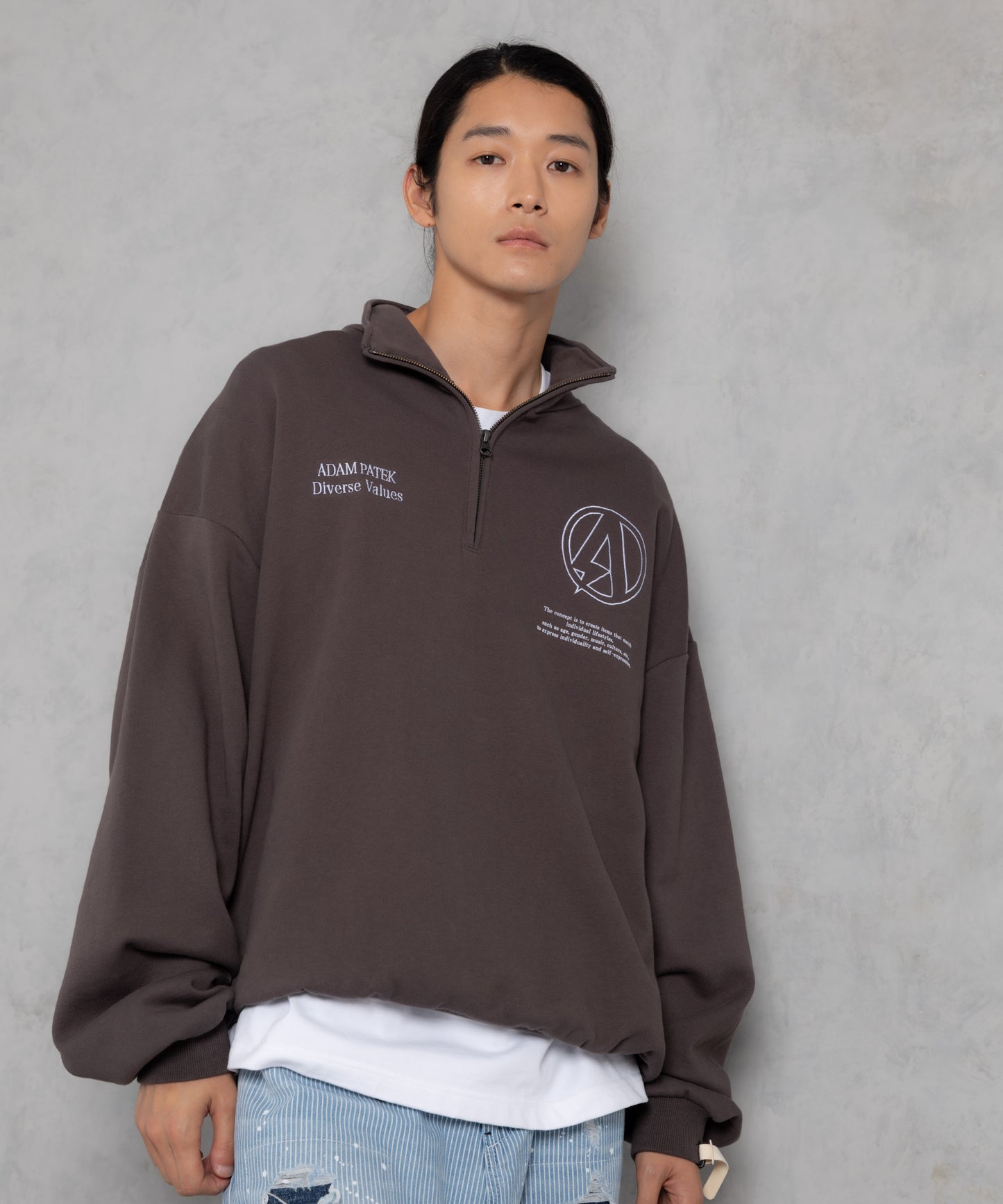 logo half zip stand pullover_AP2424007_トップス