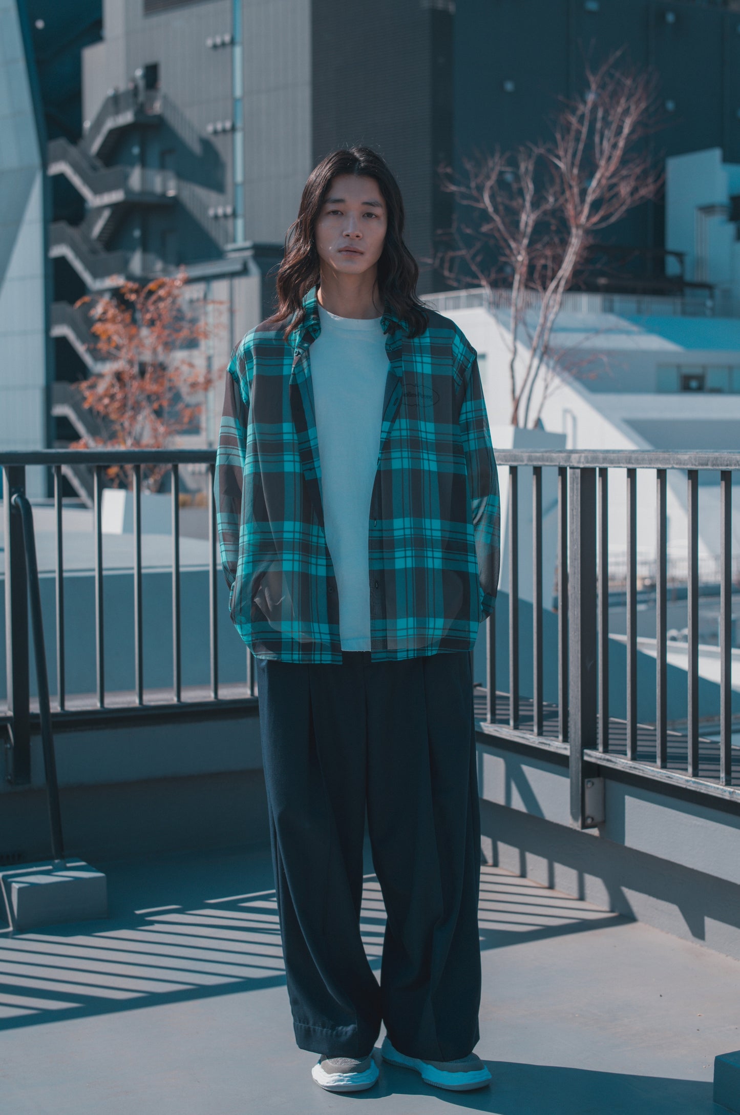 pleated tuck looose slacks_AP2328001_スラックス