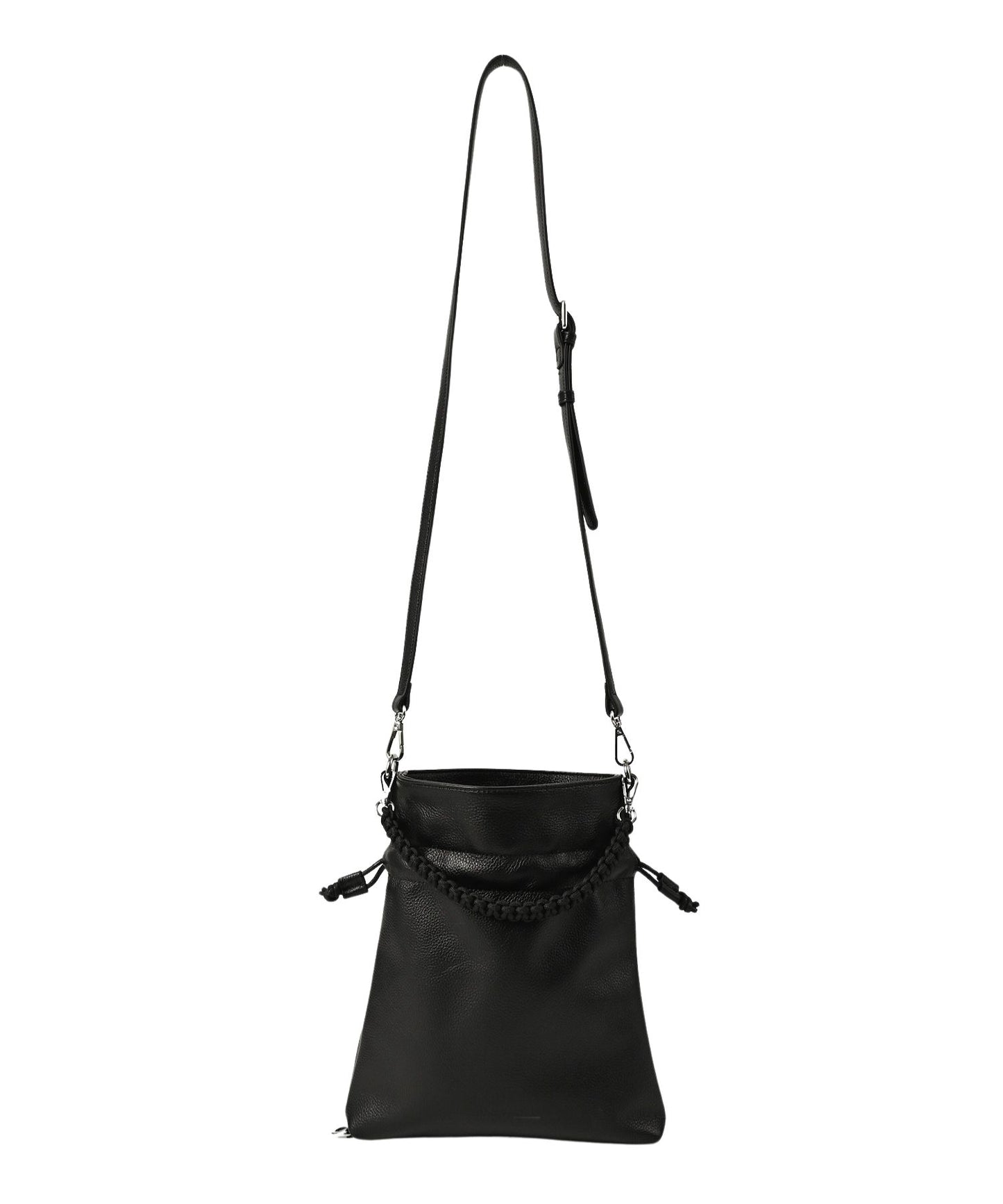 new shrink leather drawstring mini bag