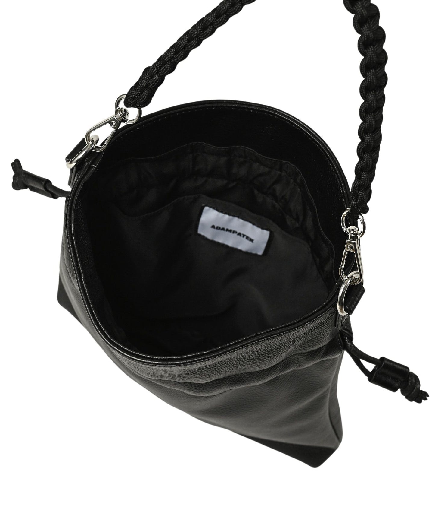 new shrink leather drawstring mini bag