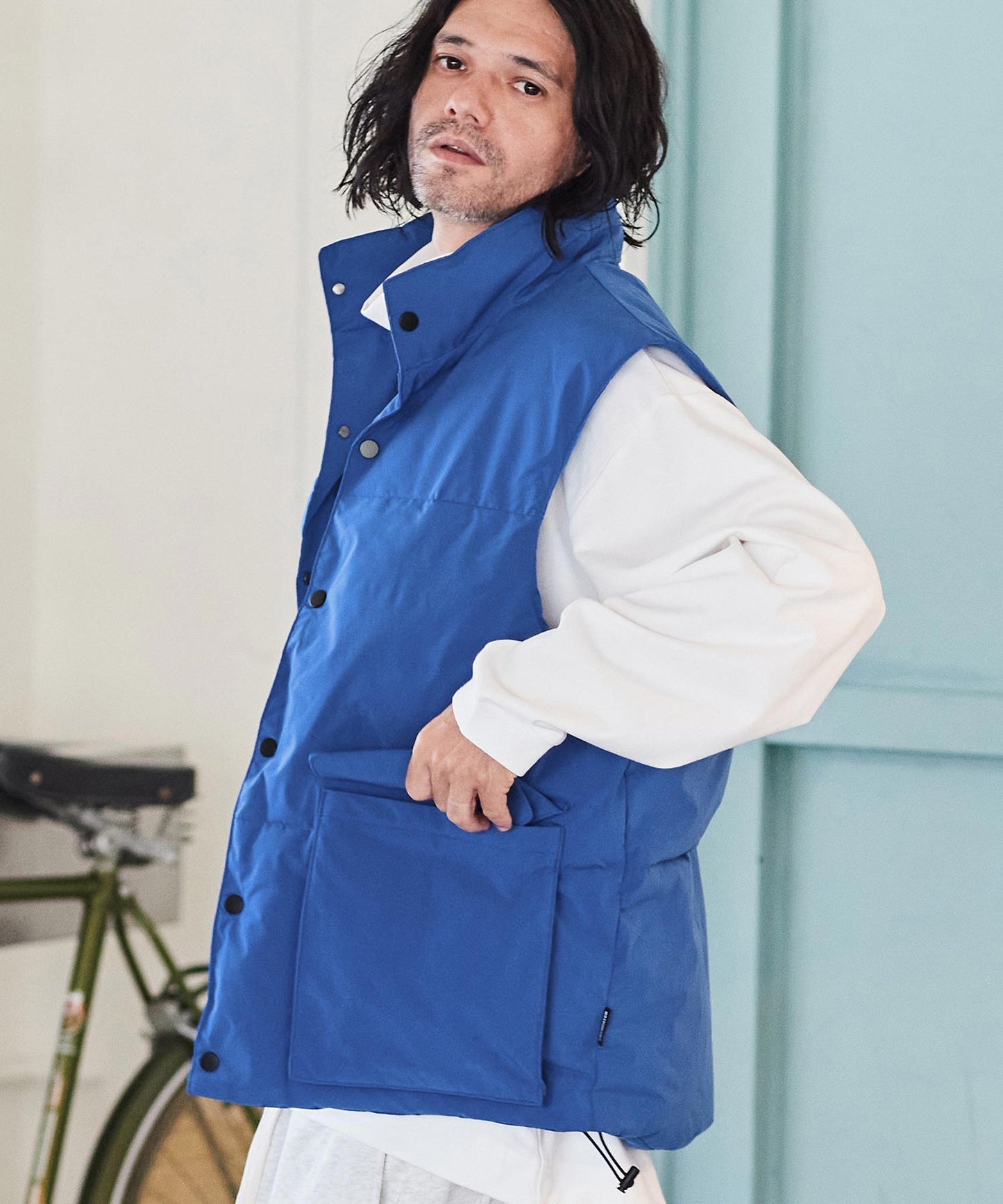 back coating ripstop looose padded vest_AP2323018_アウター