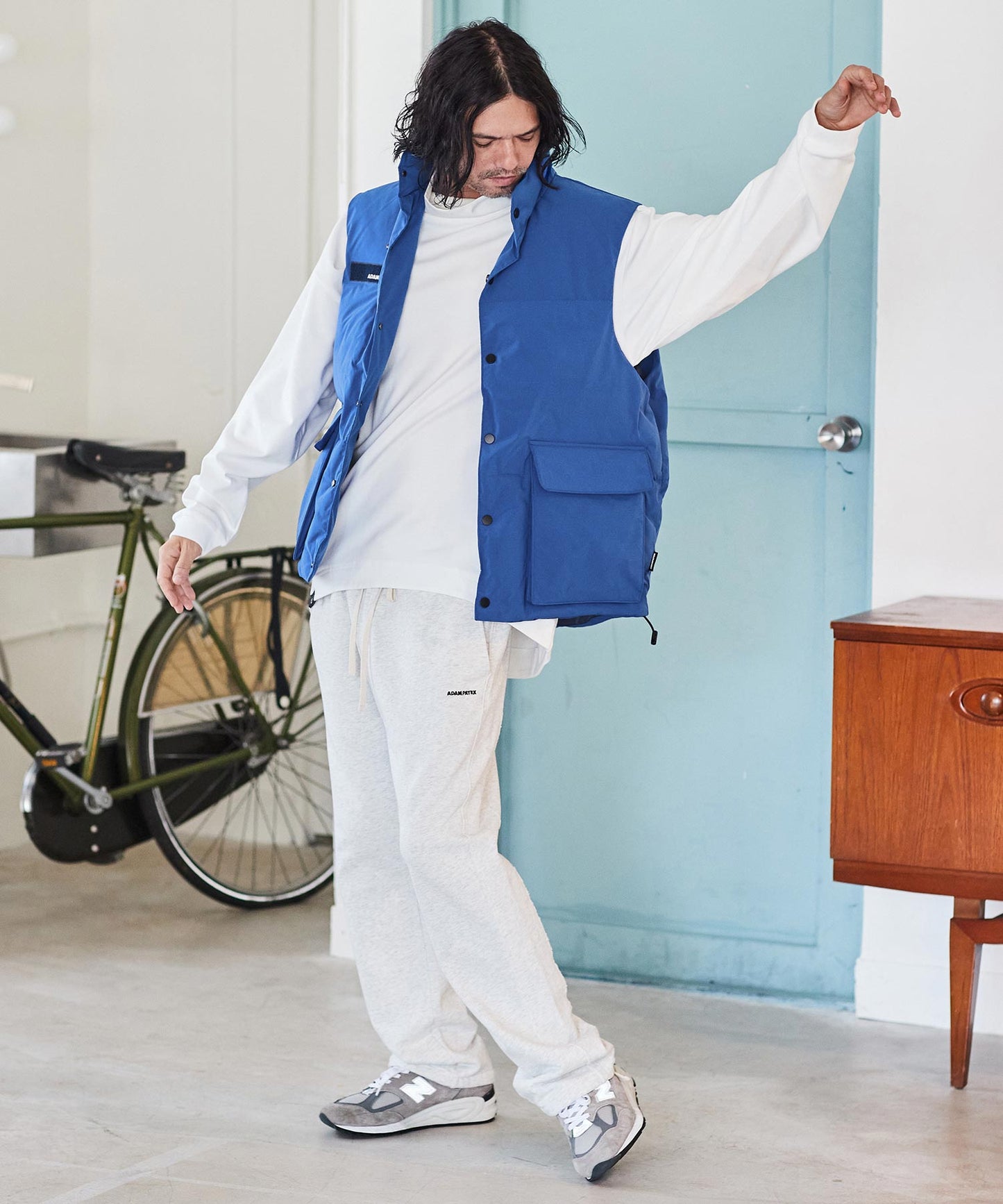 back coating ripstop looose padded vest_AP2323018_アウター