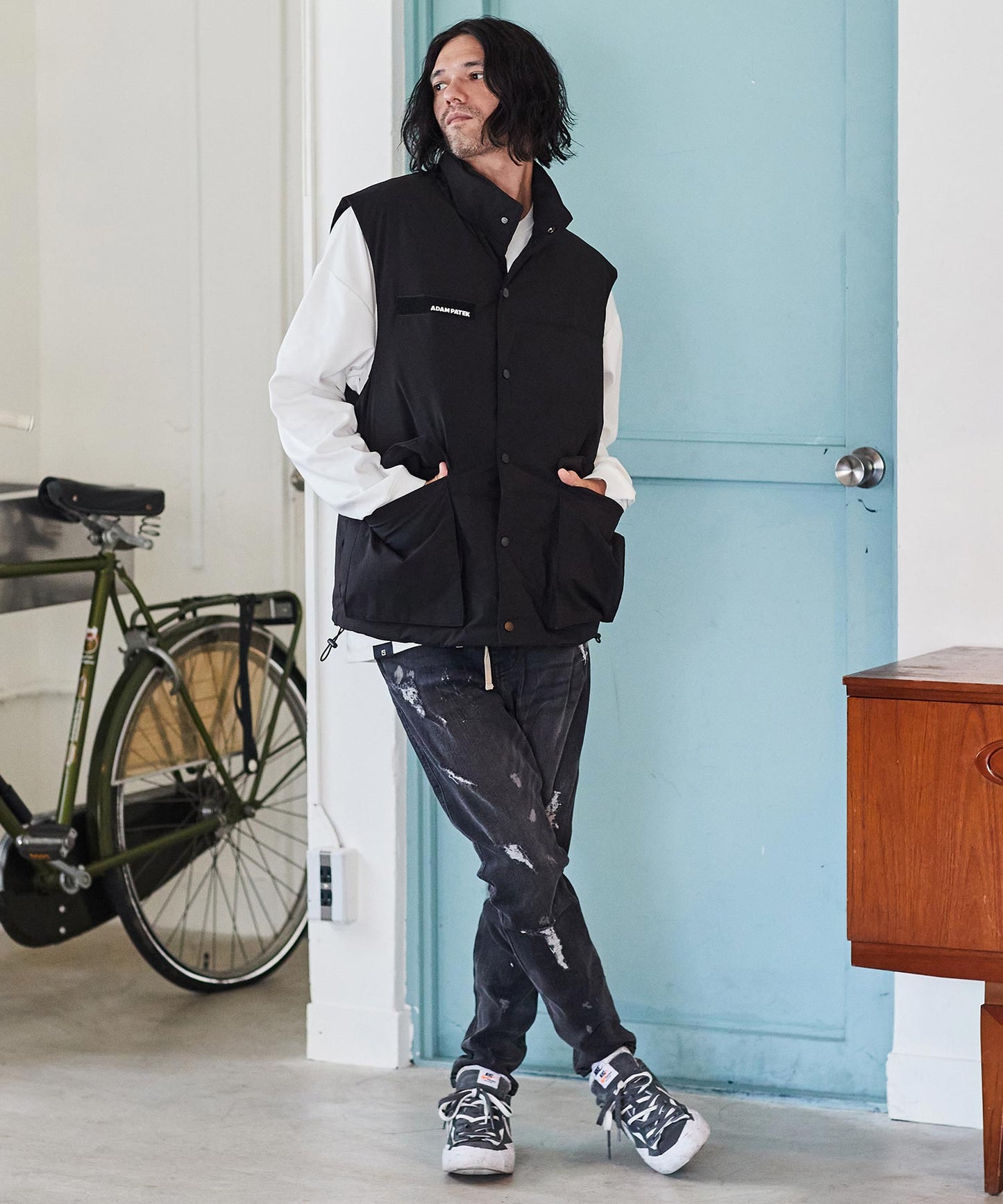 back coating ripstop looose padded vest_AP2323018_アウター