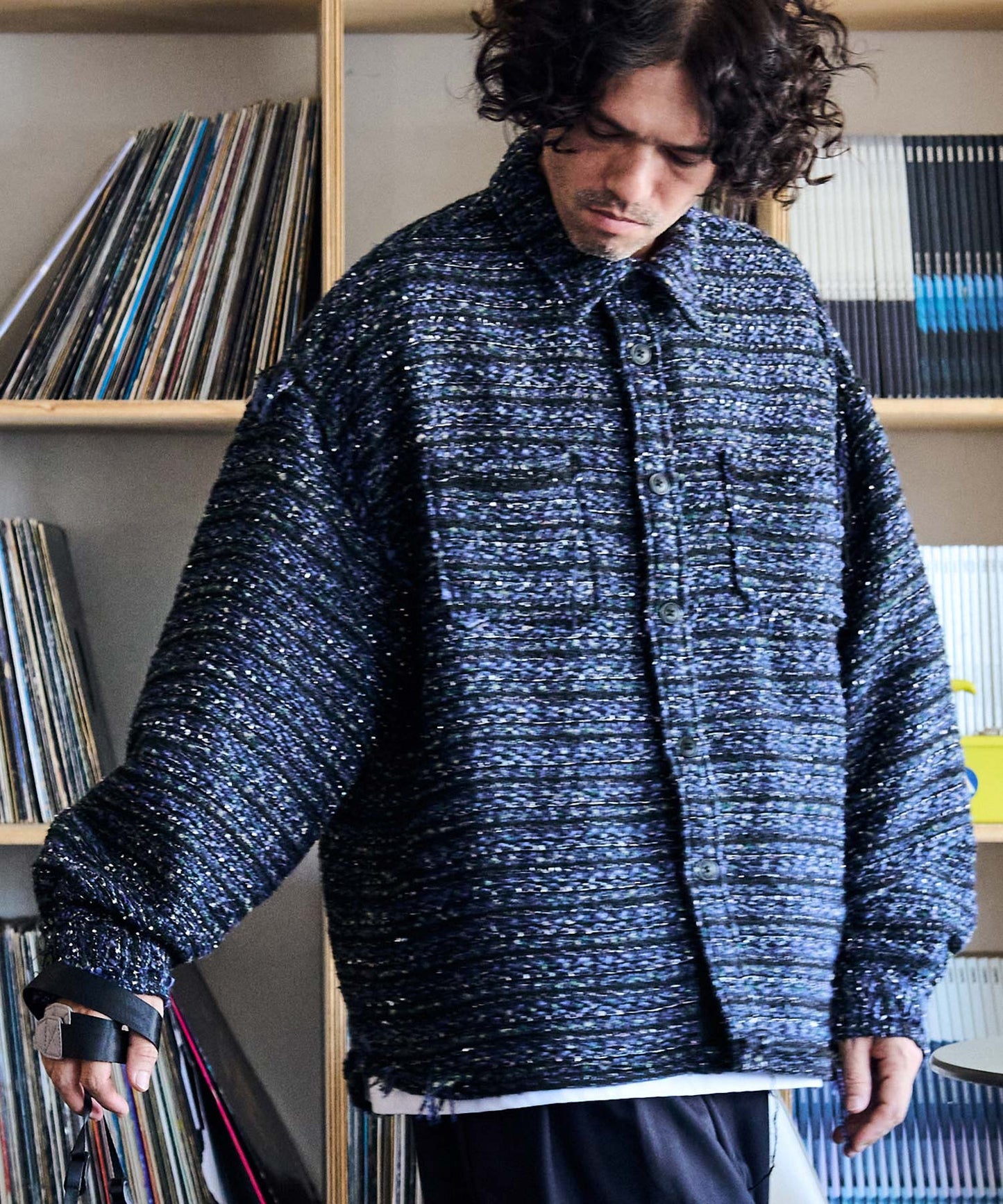 tweed damage looose shirt_AP2425014_アウター