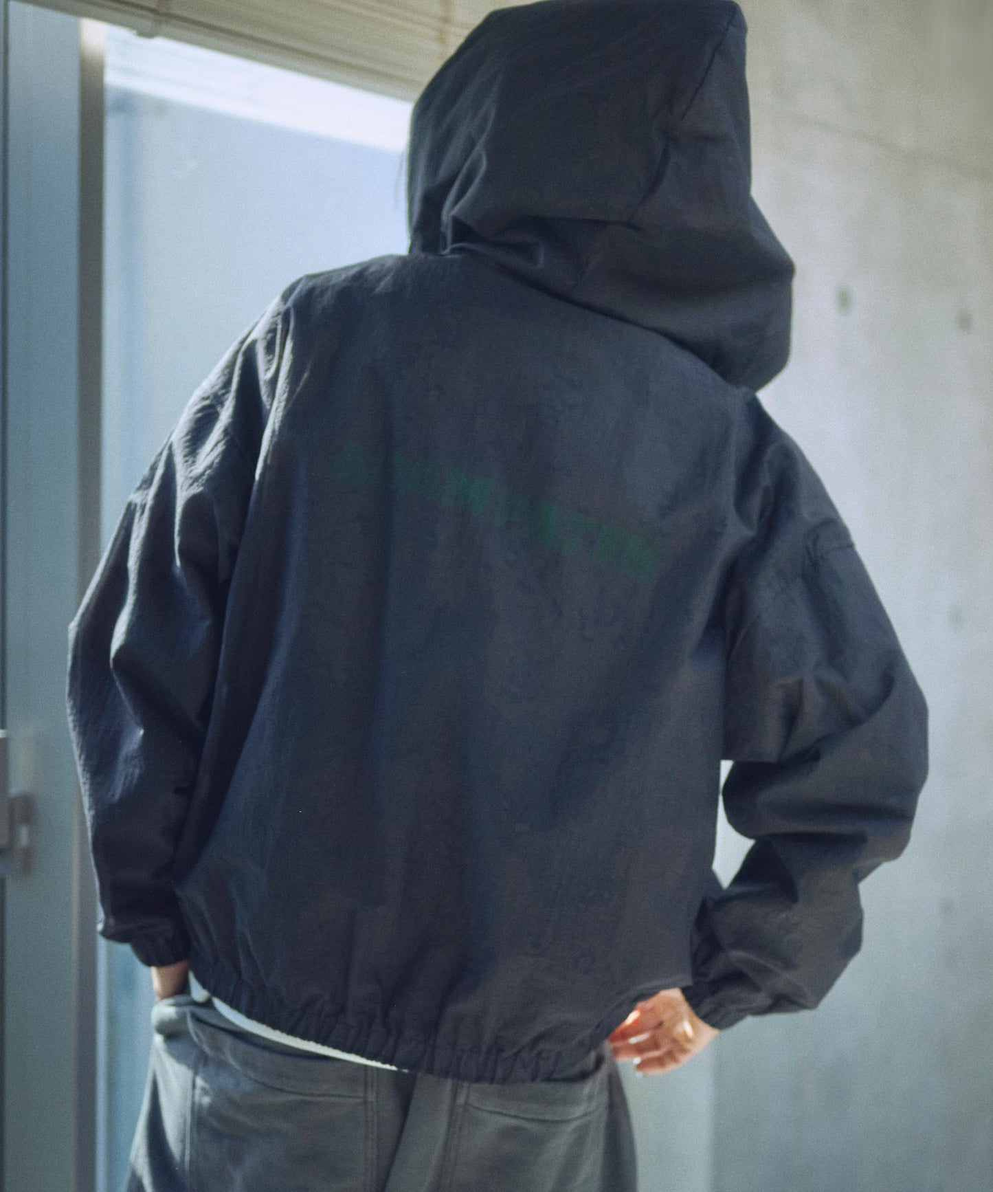 sheer mesh camouflage hooded blouson