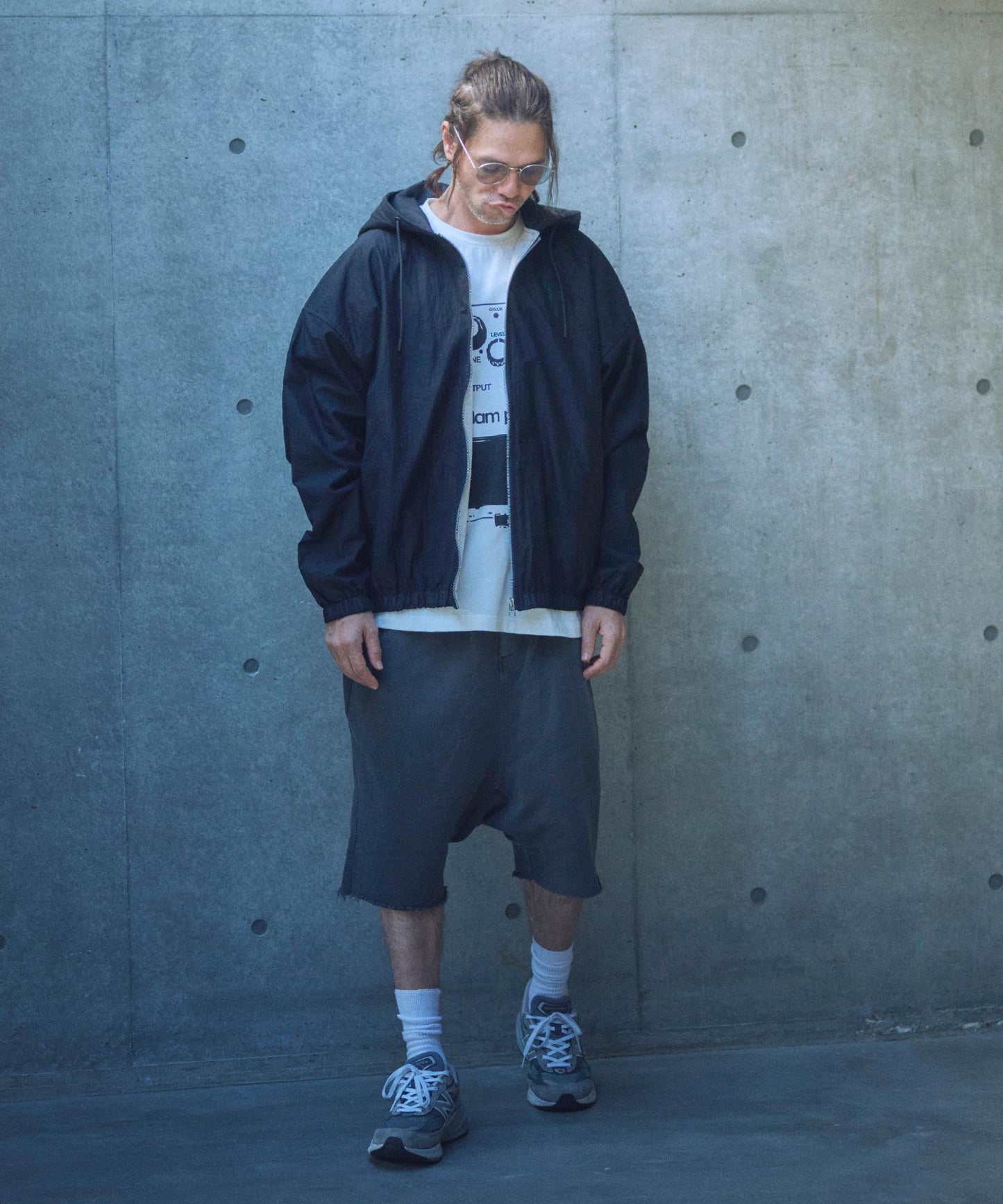 sheer mesh camouflage hooded blouson