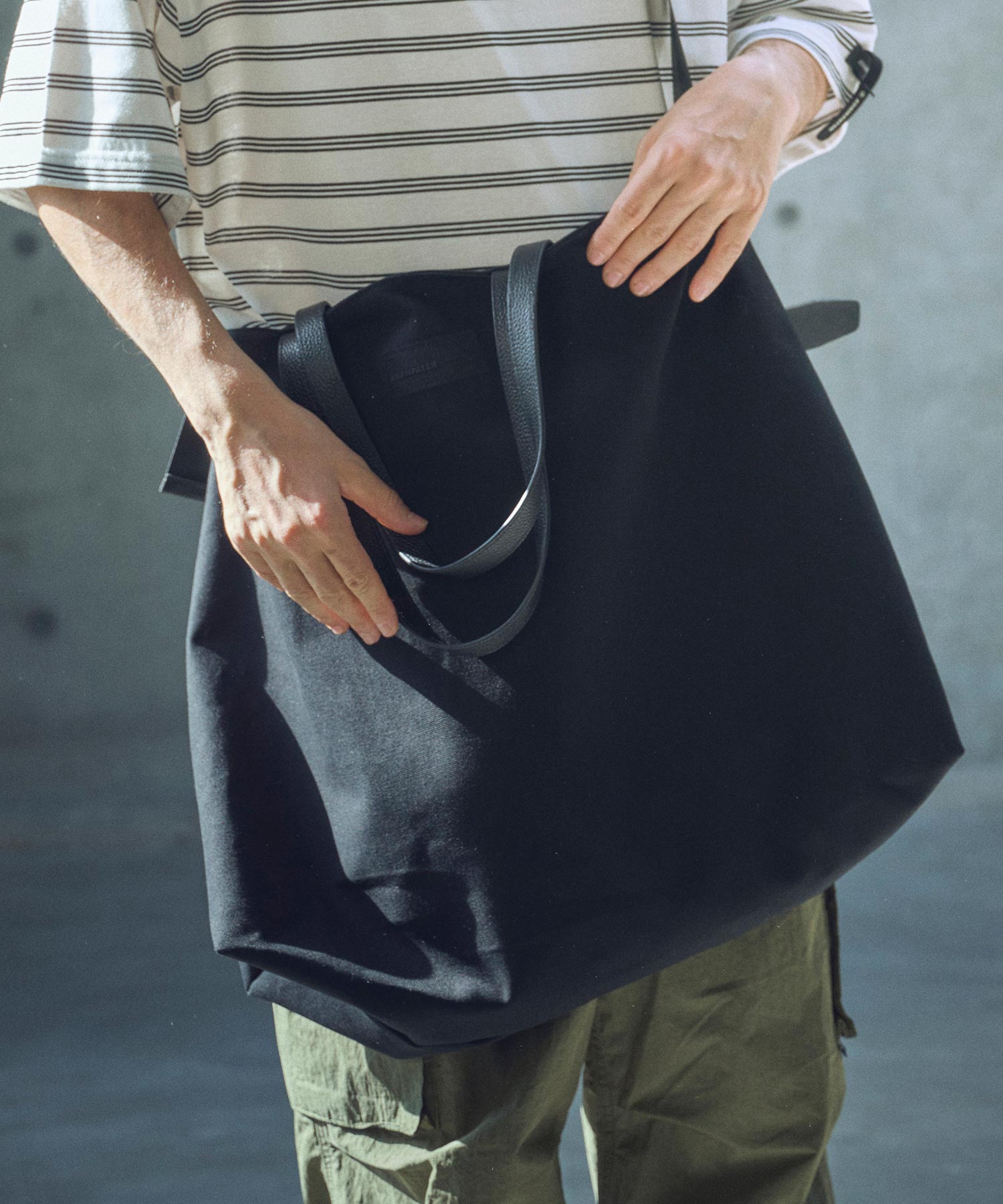 new shrink leather combi big tote bag – ADAM PATEK