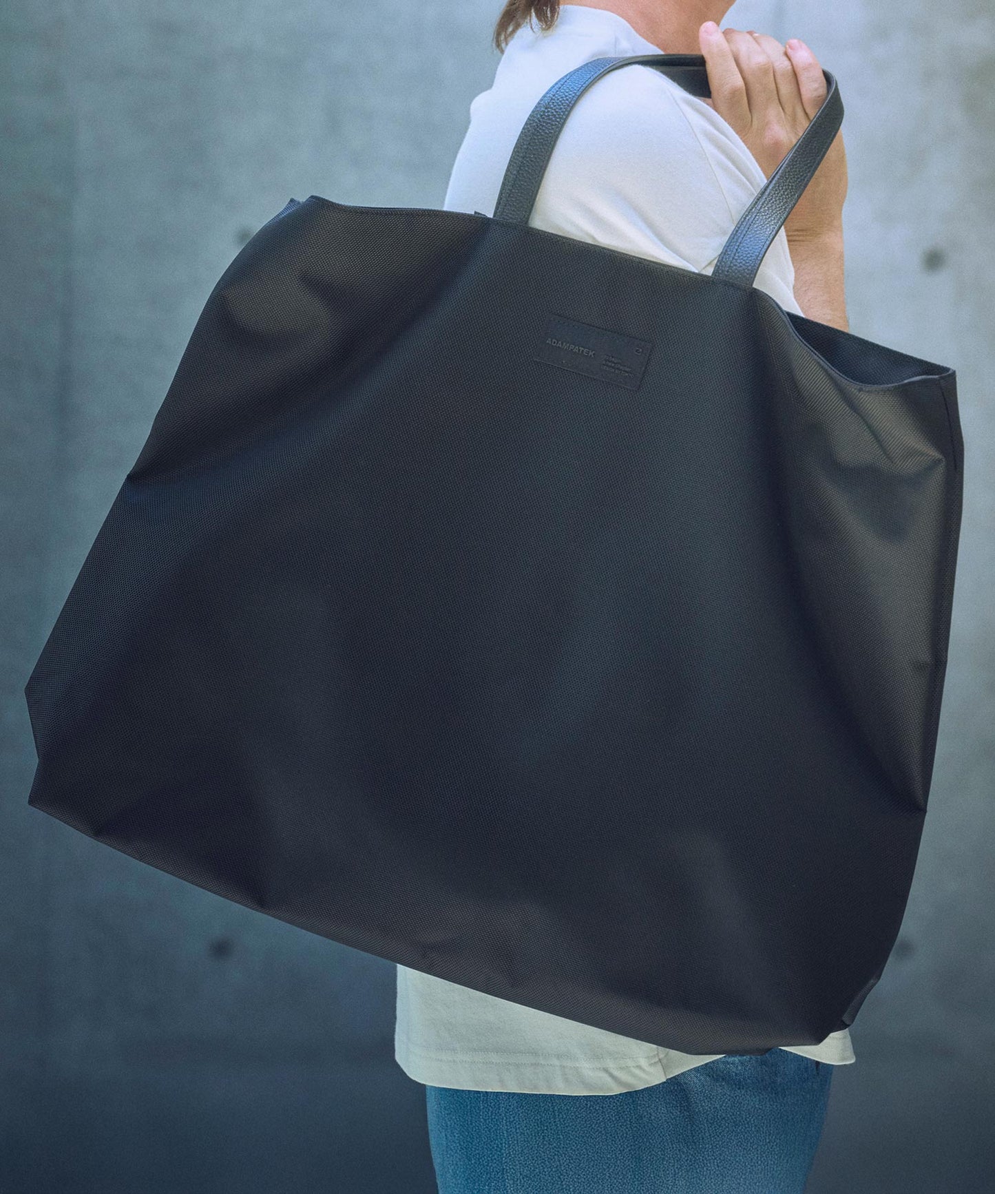 new shrink leather combi big tote bag