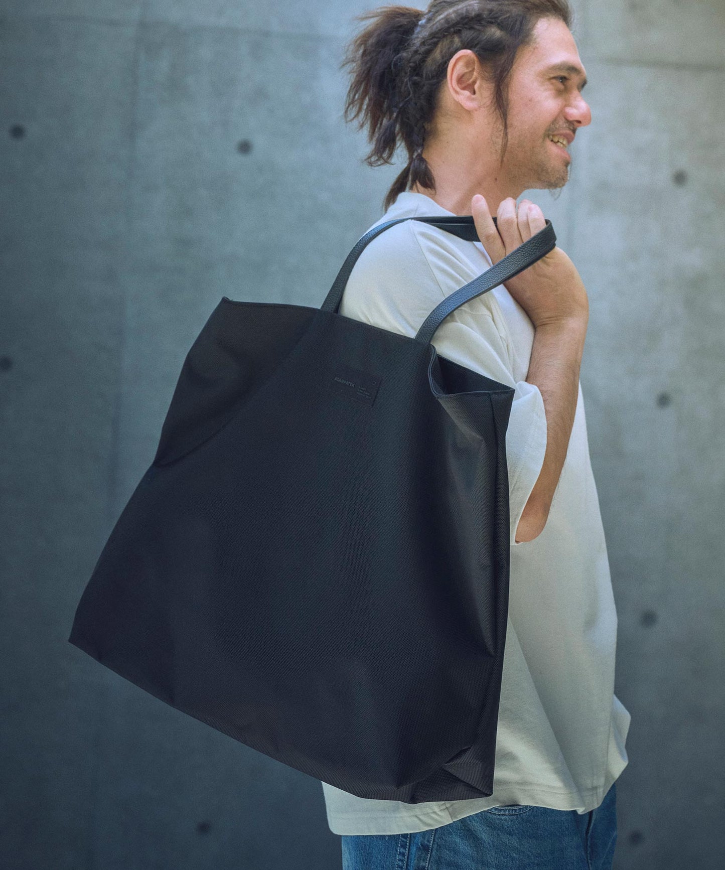 new shrink leather combi big tote bag