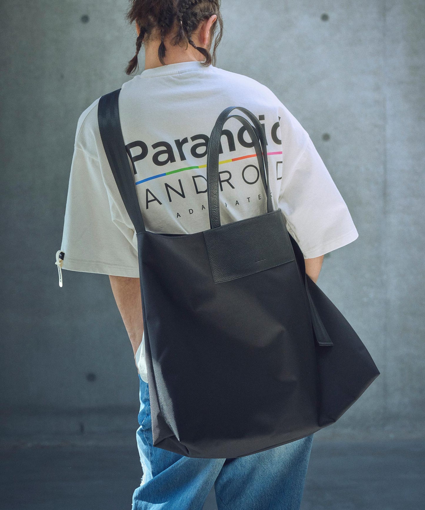 new shrink leather combi big tote bag