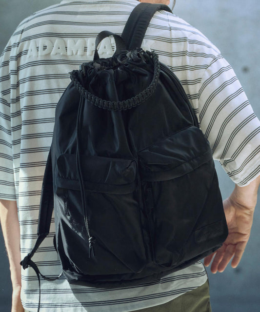 double pockets drawstring backpack