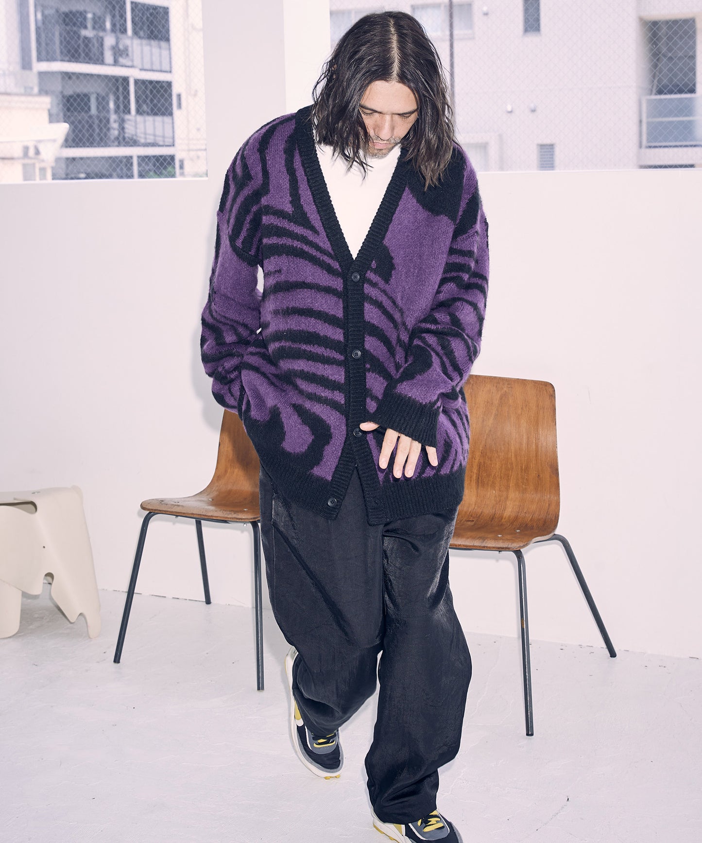 Jacquard looose pants