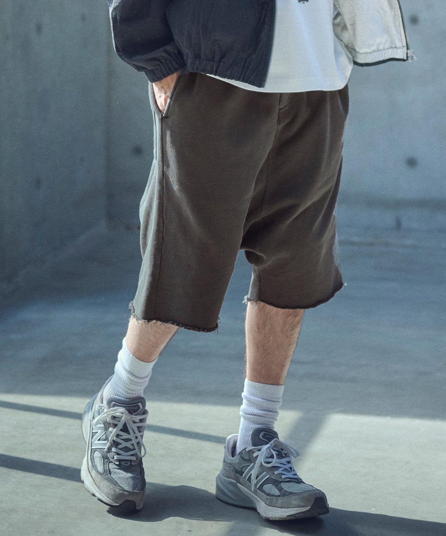 pigment dyeing sarouel short pants