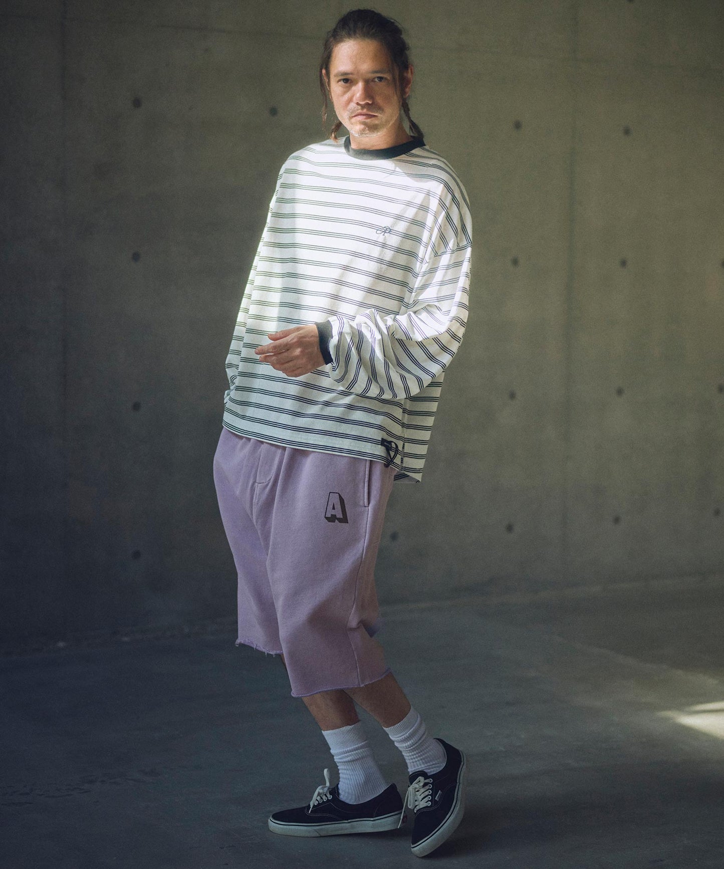 pigment dyeing sarouel short pants
