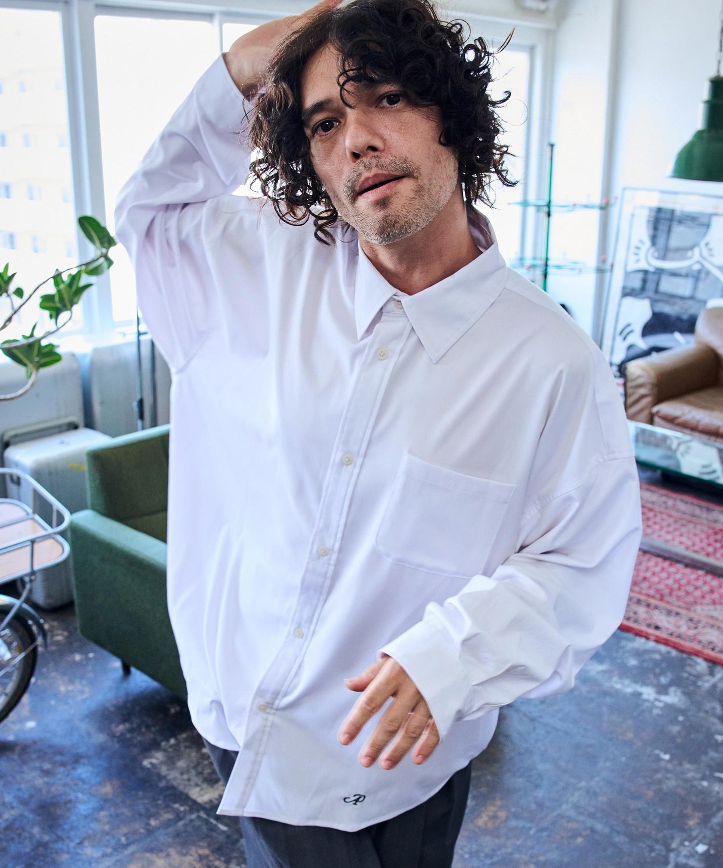 ap embroidery looose shirt_AP2425018_トップス