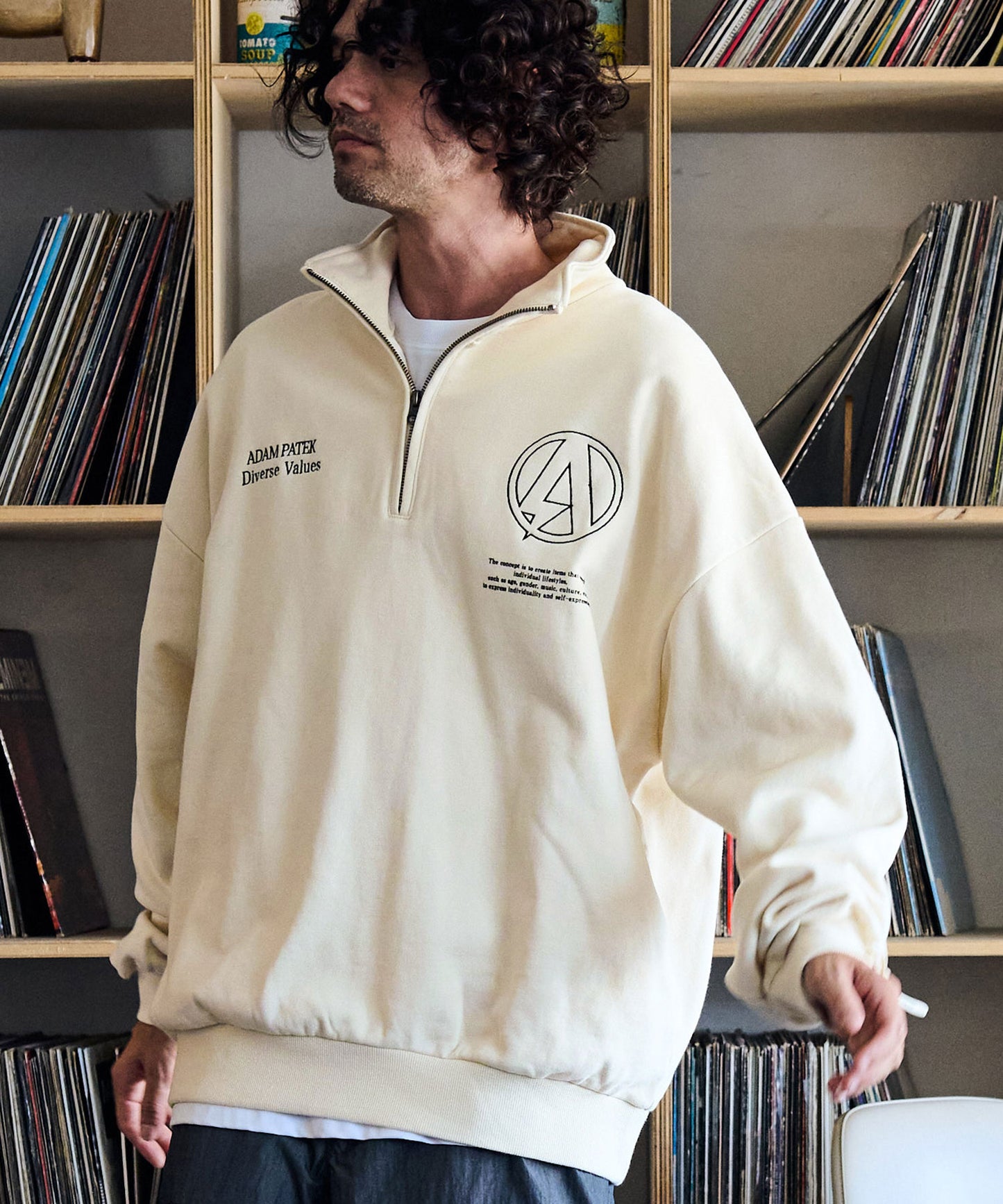 logo half zip stand pullover_AP2424007_トップス