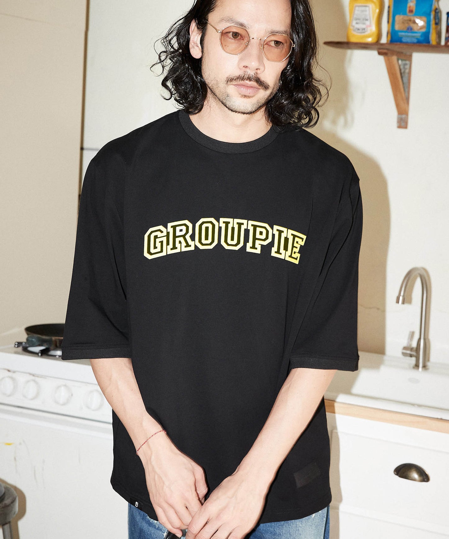 groupie college Logo looose T_AP2314034_トップス