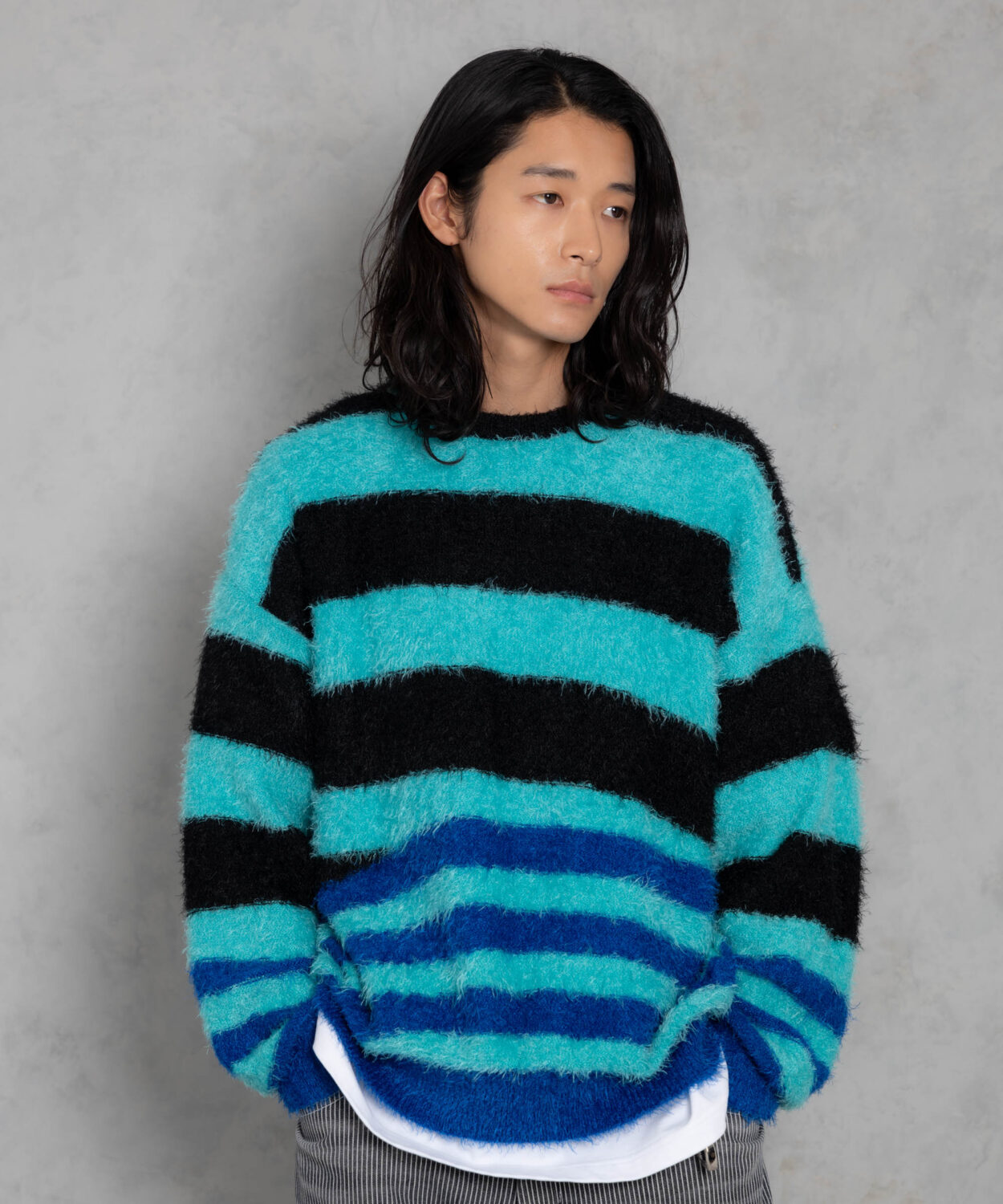 11月上旬入荷予定[予約商品]shaggydistortedstripescrewknit_AP2421012_トップス1