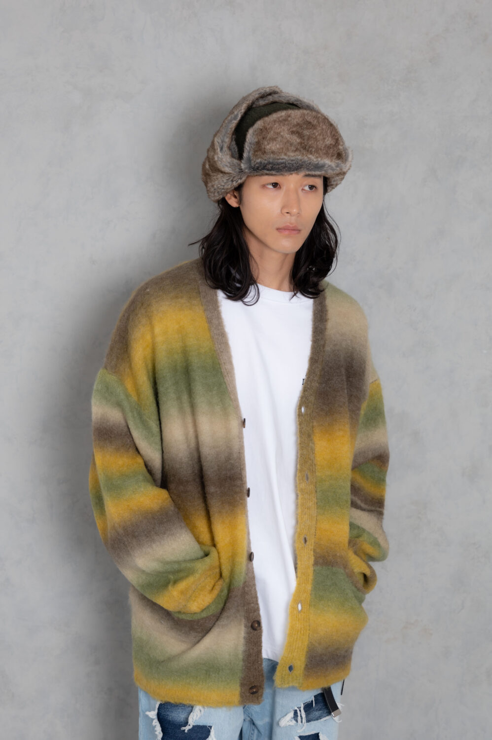 spacedyebrushedgradationbouclecardigan_AP2321015_トップス6