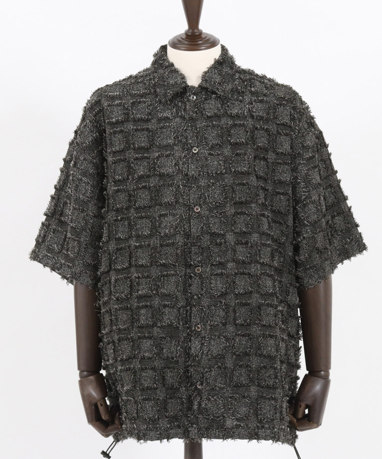 square fringe pattern short sleeve shirt_AP2315028_トップス
