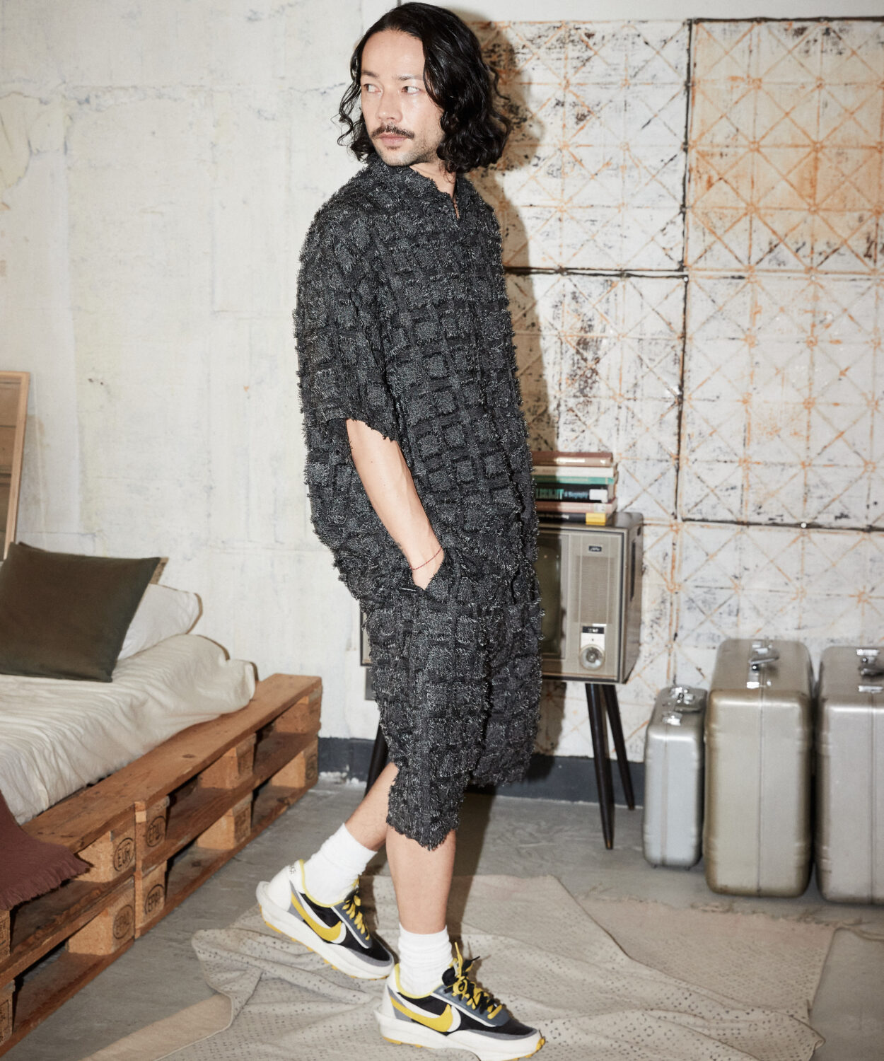 square fringe pattern short sleeve shirt_AP2315028_トップス